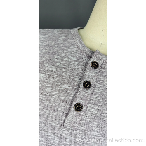 Men's half placket cotton french terry sweatshirt